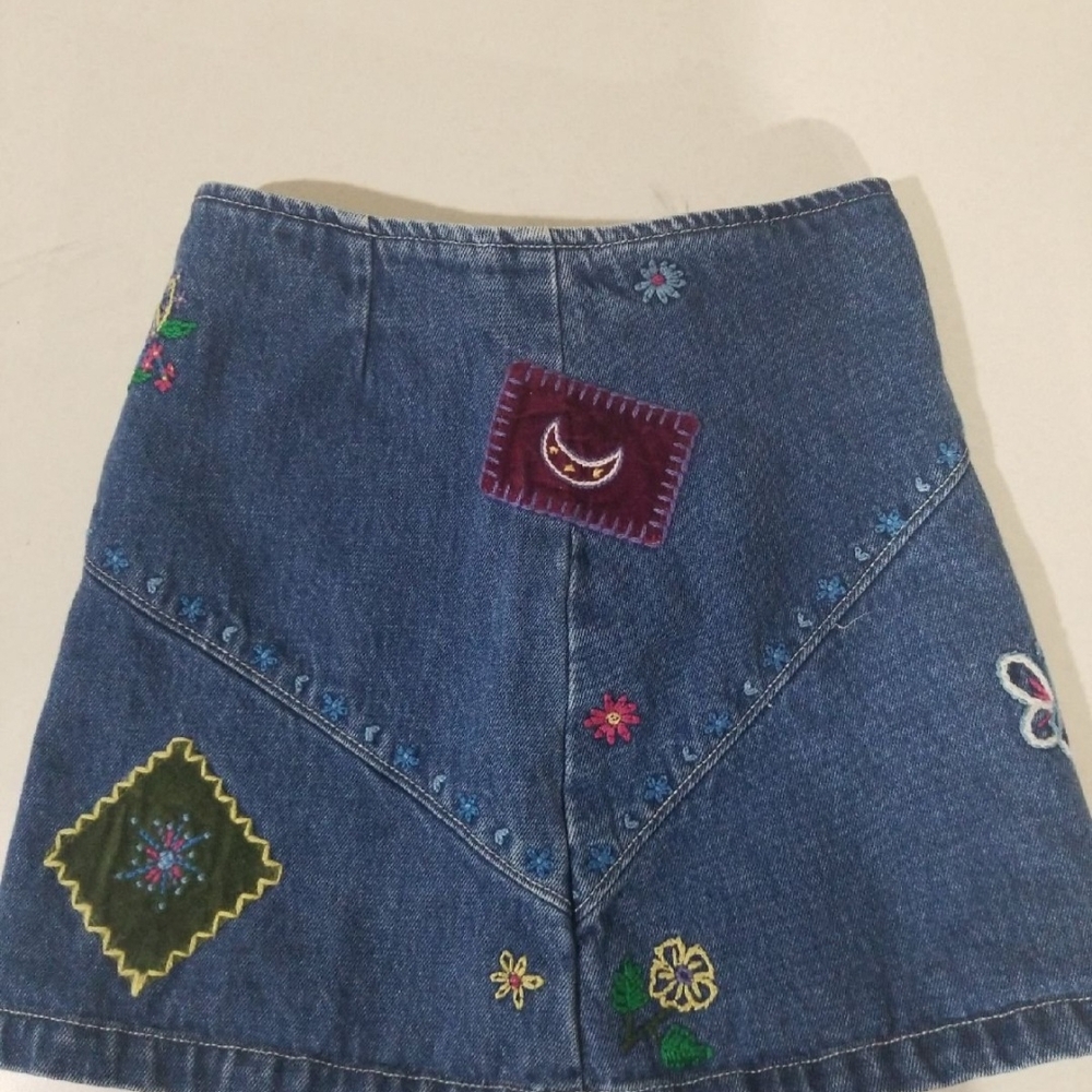Girls Denim Patchwork Skirt Size 6